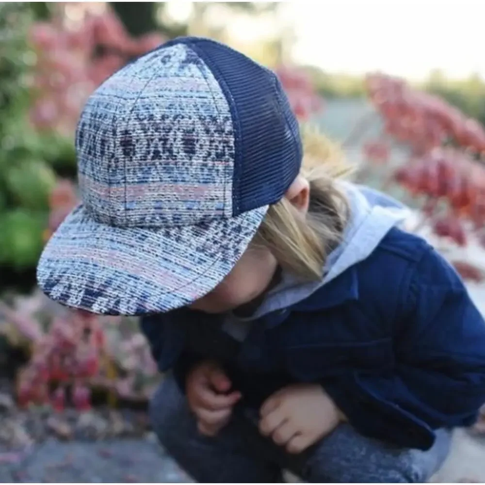 George Hats Blue Serape Trucker Hat‎ Panel Cap KIDS YOUTH 3-5 YO 50+ UPF Dadlike